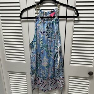 Lilly Pulitzer Bowen chain top lanterns lapis Sz L great condition